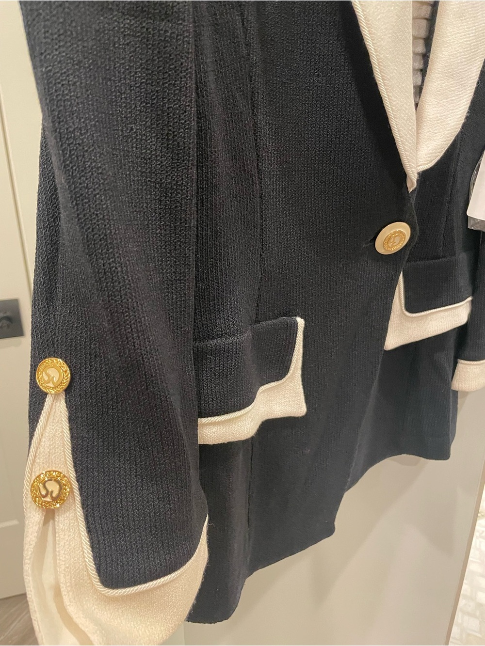NWT 1990s St. John Collection by Marie Gray Wool Blend Blazer With Placket - Picture 9 of 12